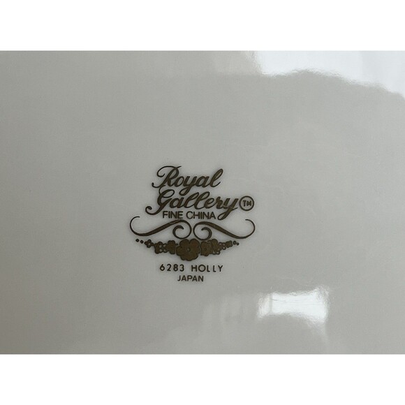 Royal Gallery 6283 Holly Dinner Plate Main Dish Christmas Thanksgiving 14" x 10” - Picture 5 of 6